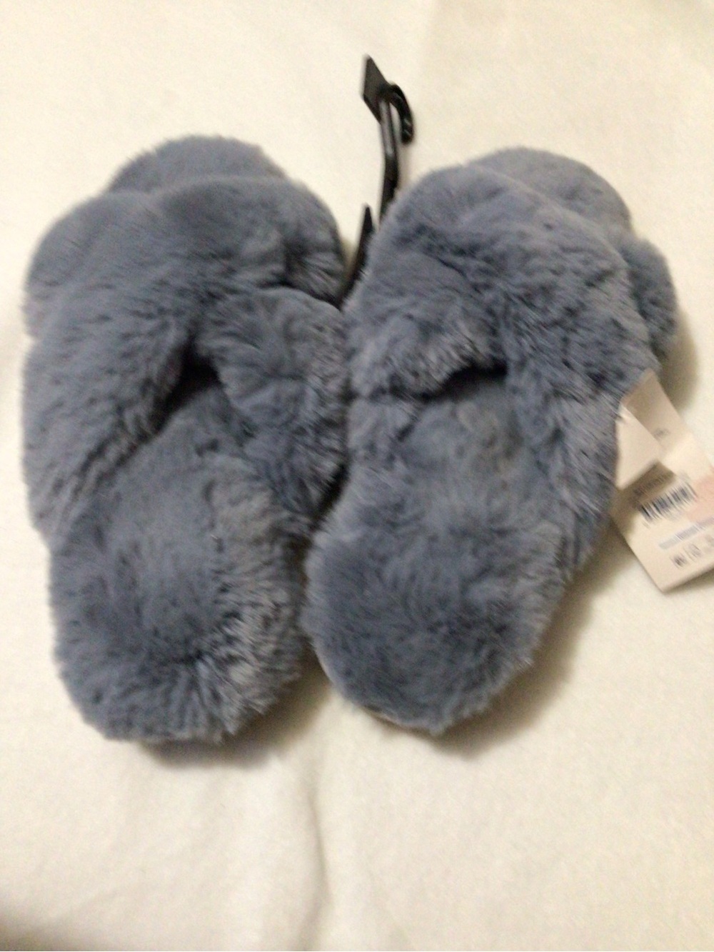 Plush Fluffy Kids Slippers in Gray
